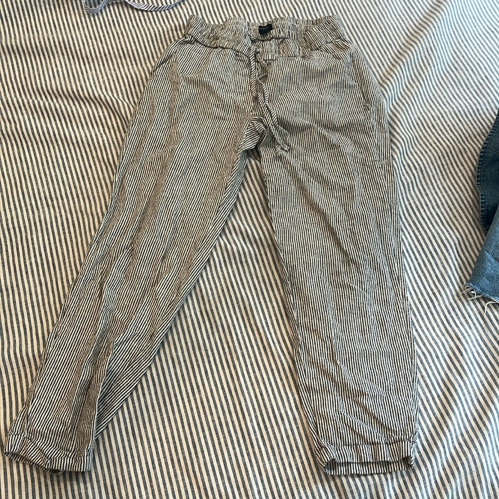 JCREW striped linen pants